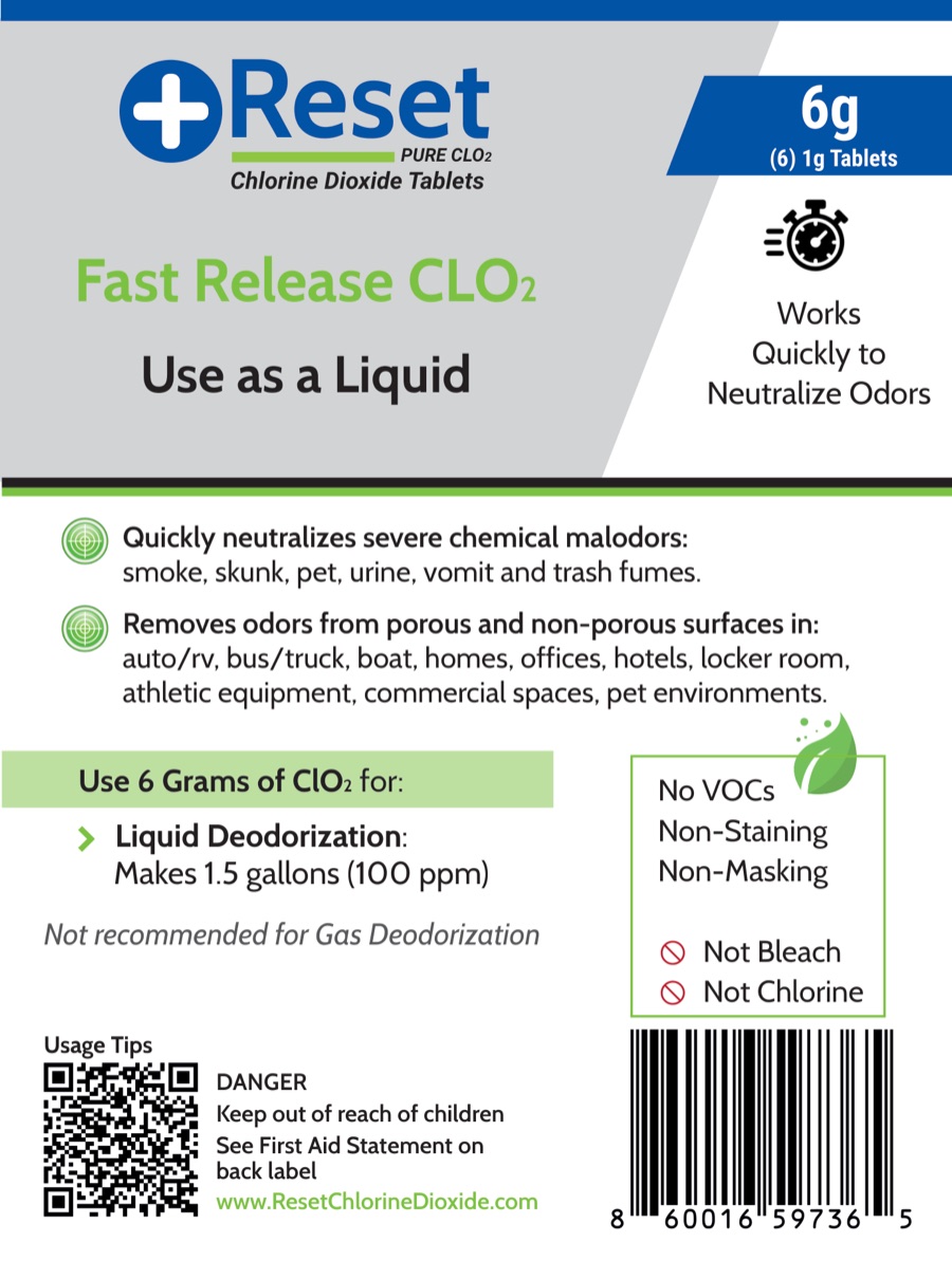 Reset Blue Pak 6 g front label