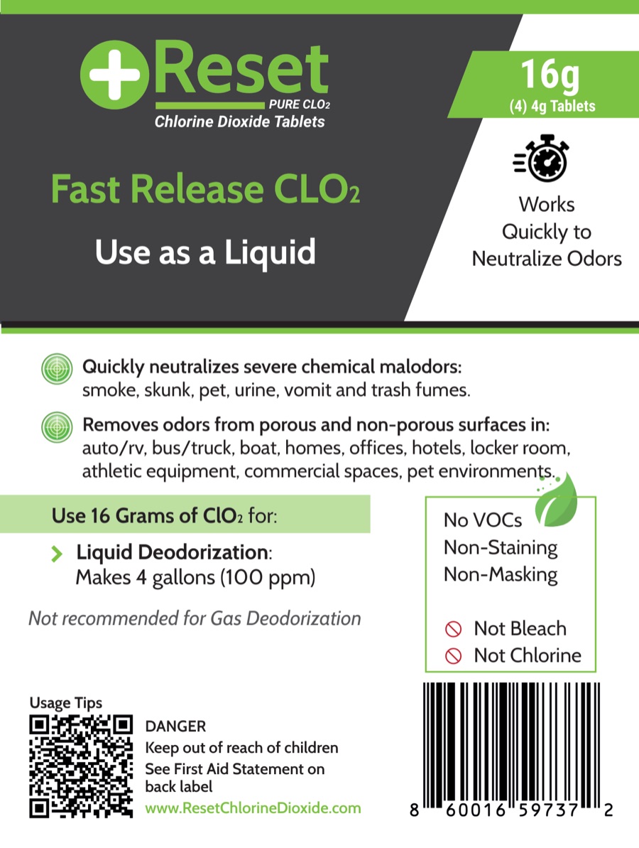 Reset Green Pak 16 g front label