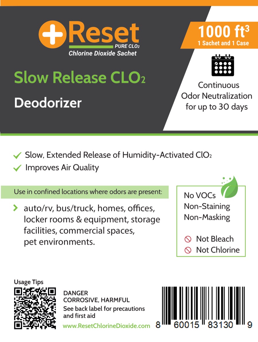 Reset Slow Release sachet front label