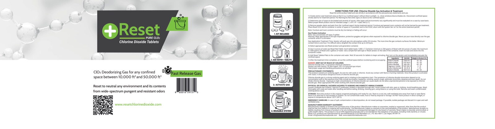 Reset 3.5-gallon bucket label — gas for any confined space between 10,000 and 50,000 ft³