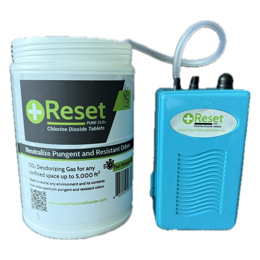 Reset Fast Gas bundle up to 5,000 ft³ — container, tablets and Reset aerator